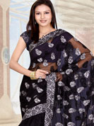 Ultimate collection resham embroidred and stone, seeds work chiffon sarees. With unstitched Blouse. 