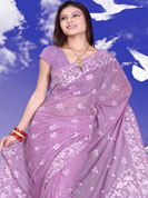 Ultimate collection resham embroidred and stone, seeds work chiffon sarees. With unstitched Blouse. 