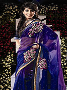 Adorable designer sarees with zari work on broder and sequence work matching blouse unstitched, slight color variation may be possible due to photographic resolution.