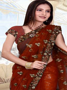 Ultimate collection resham embroidred and stone, seeds work chiffon sarees. With unstitched Blouse. 