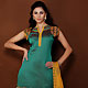 Turquoise Green Chanderi Art Silk Churidar Kameez with Dupatta