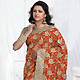 Rust Crepe Silk Saree with Blouse