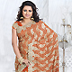 Rust Crepe Silk Saree with Blouse