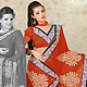 Dark Rust Chiffon Jacquard Saree with Blouse