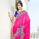 Magenta Viscose Georgette Saree with Blouse