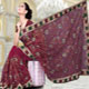 Designer resham and dhaga work saree