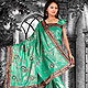 Beautiful handwork saree with pretty colors