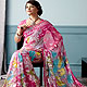 Delicate floral printed georgette saree