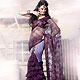 Purple Net Lehenga Style Saree with Blouse