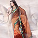 Deep Peach Faux Georgette Saree with Blouse