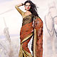 Rust Faux Georgette Saree with Blouse