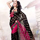 Black Faux Georgette Saree with Blouse