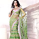 Green Net Lehenga Style Saree with Blouse