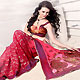 Deep Pink Faux Georgette Saree with Blouse