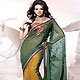 Green Faux Georgette Saree with Blouse