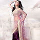 Purple Net Saree with Blouse