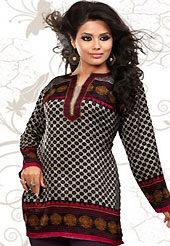 This dusty grey french jacquard readymade tunic is nicely designed with floral, geometric print and patch work. This is a perfect casual wear readymade kurti. Bottom shown in the image is just for photography purpose. Minimum quantity order 12pcs in each style. Slight Color variations are possible due to differing screen and photograph resolutions.